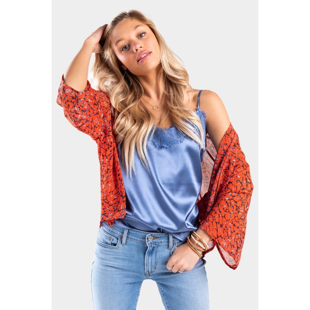 Francesca’s Omelia Print Kimono cheetah